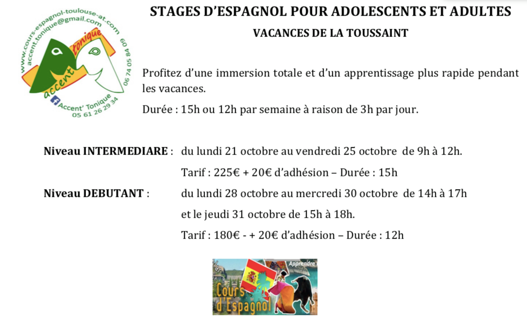 Les stages sont là ! Inscrivez-Vous dès maintenant